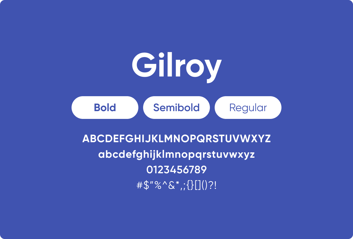 using the elegant Gilroy font