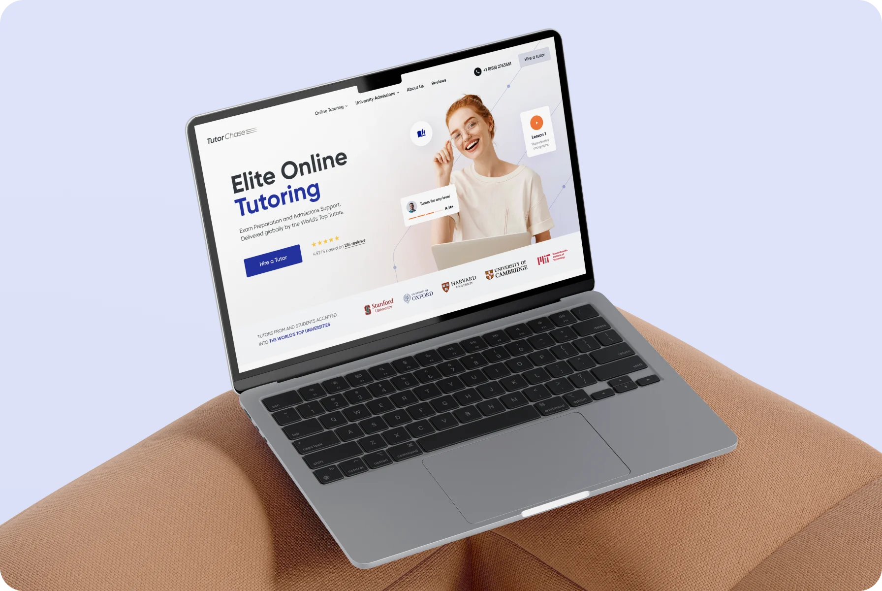 credibility design with a standout CTA and website rating feature