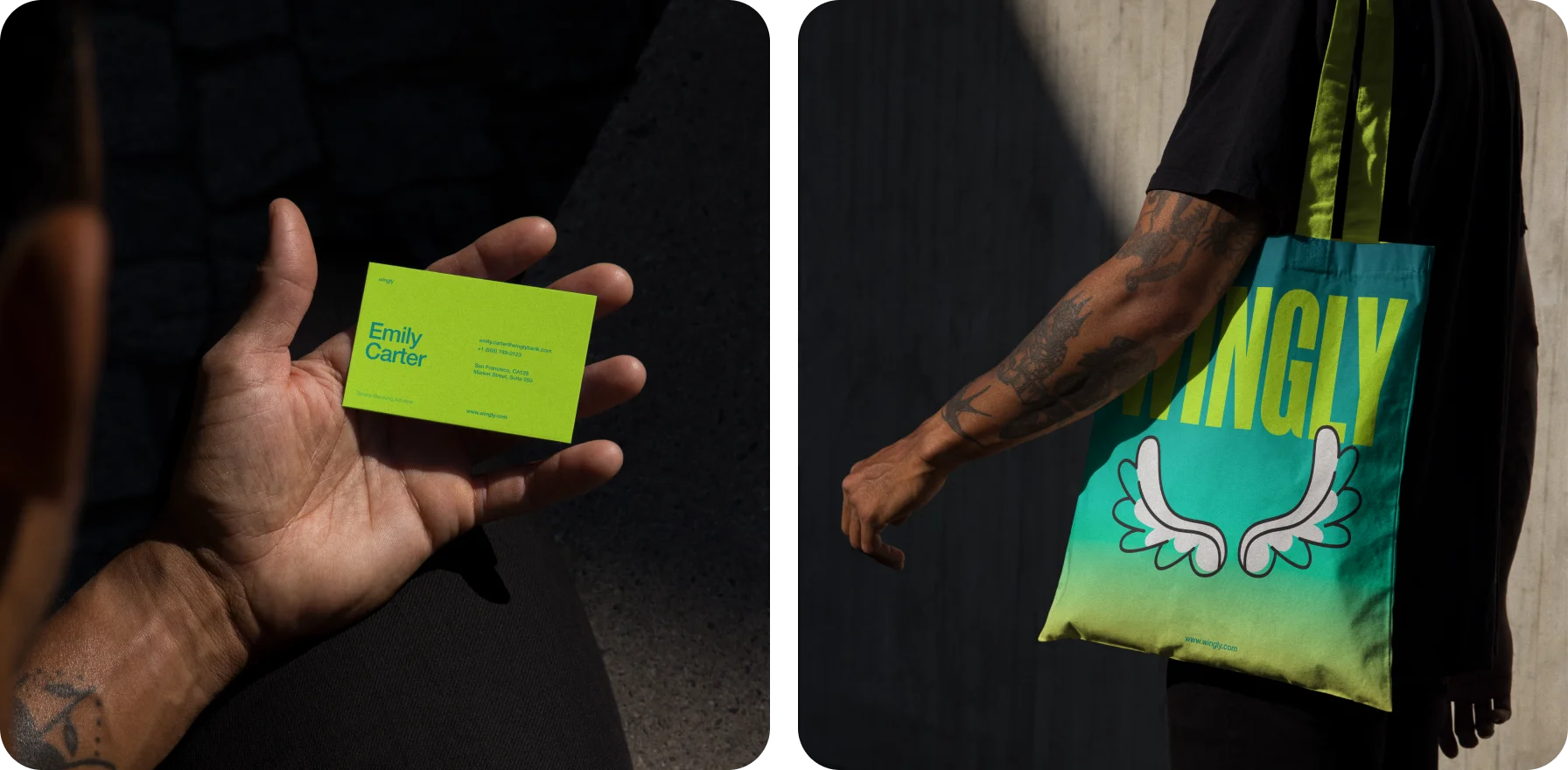 brand styling based on the idea of flight and crafted wings