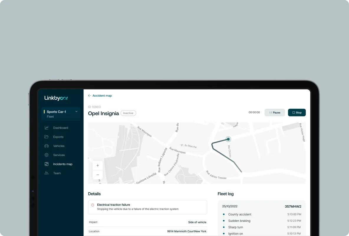 web development feature: animation allowing for replaying vehicle movements