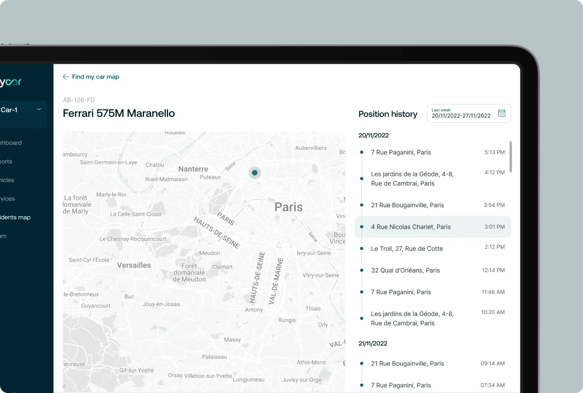 web development feature: tracking of route history
