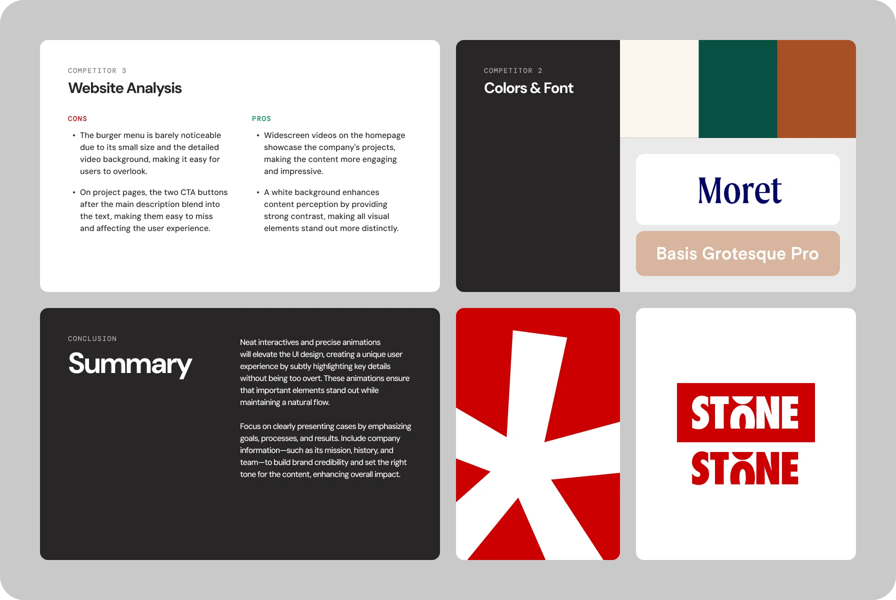 Competitors’ research focusing on accent UI design elements