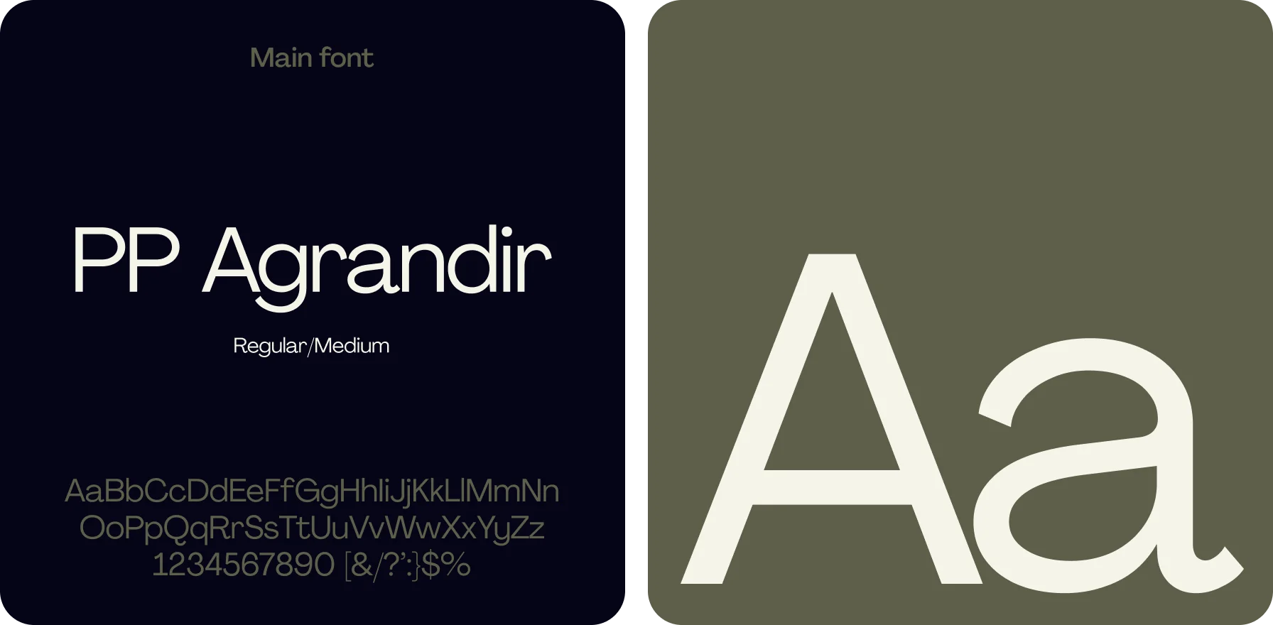 UI design with the PP Agrandir font for clarity