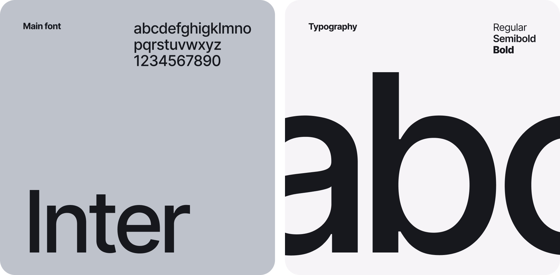 a design system with modern typography in Inter