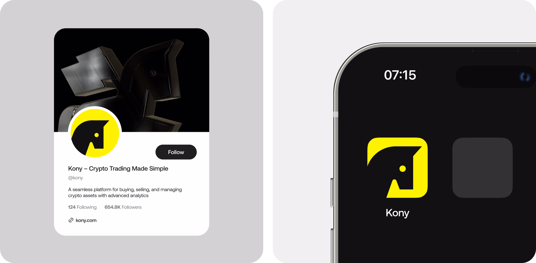 logo design crafted by Halo Lab for Kony