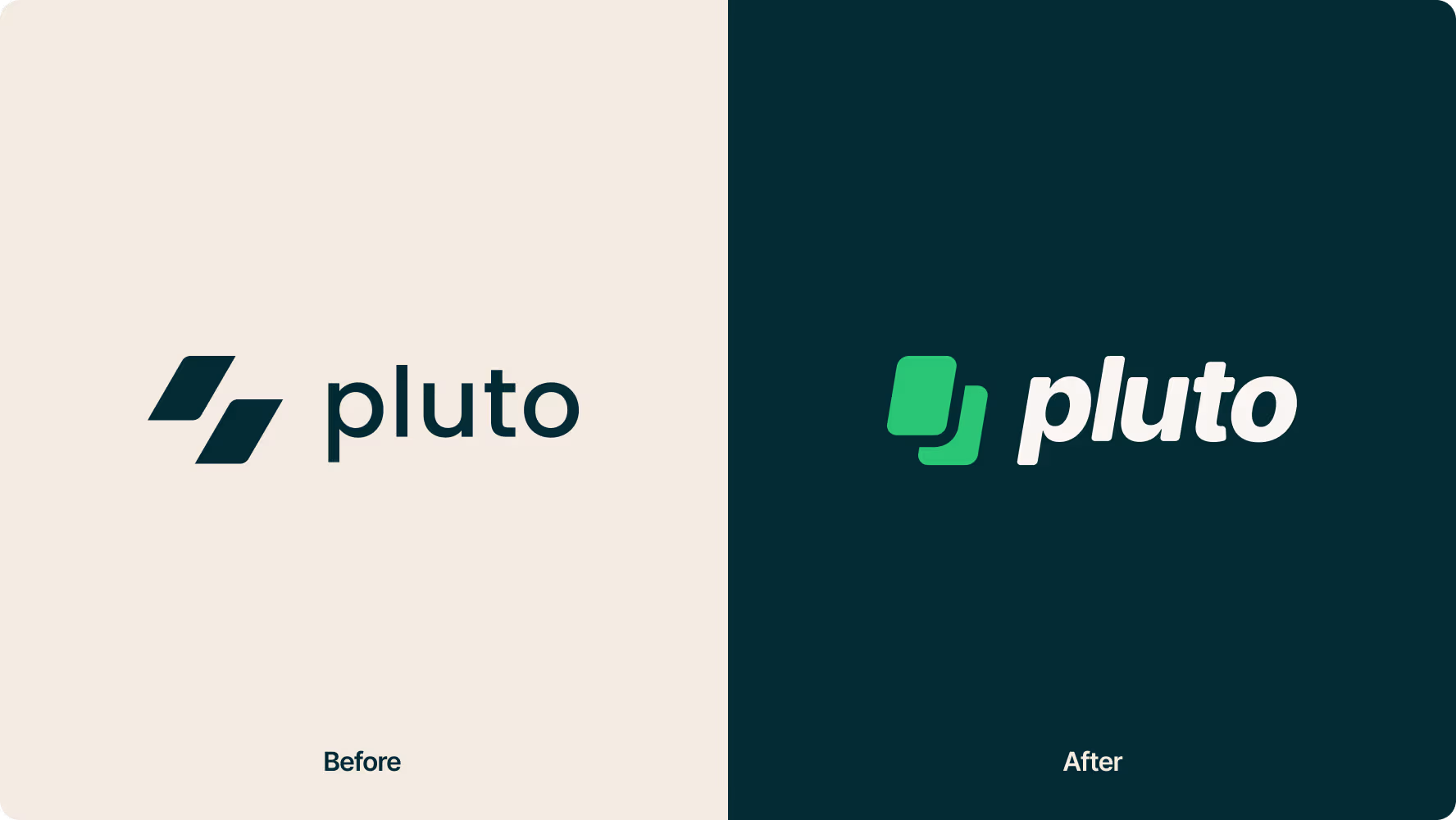 Logo design of Pluto’s brand mark for global scalability