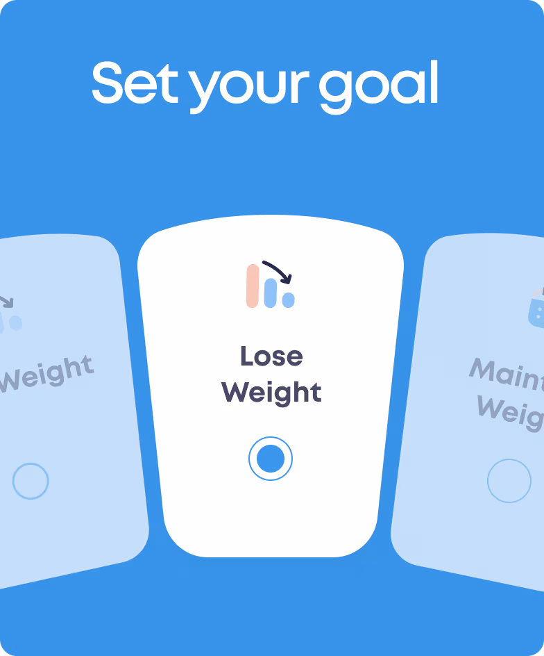 goal selection UI/UX design by Halo Lab for nutrition app