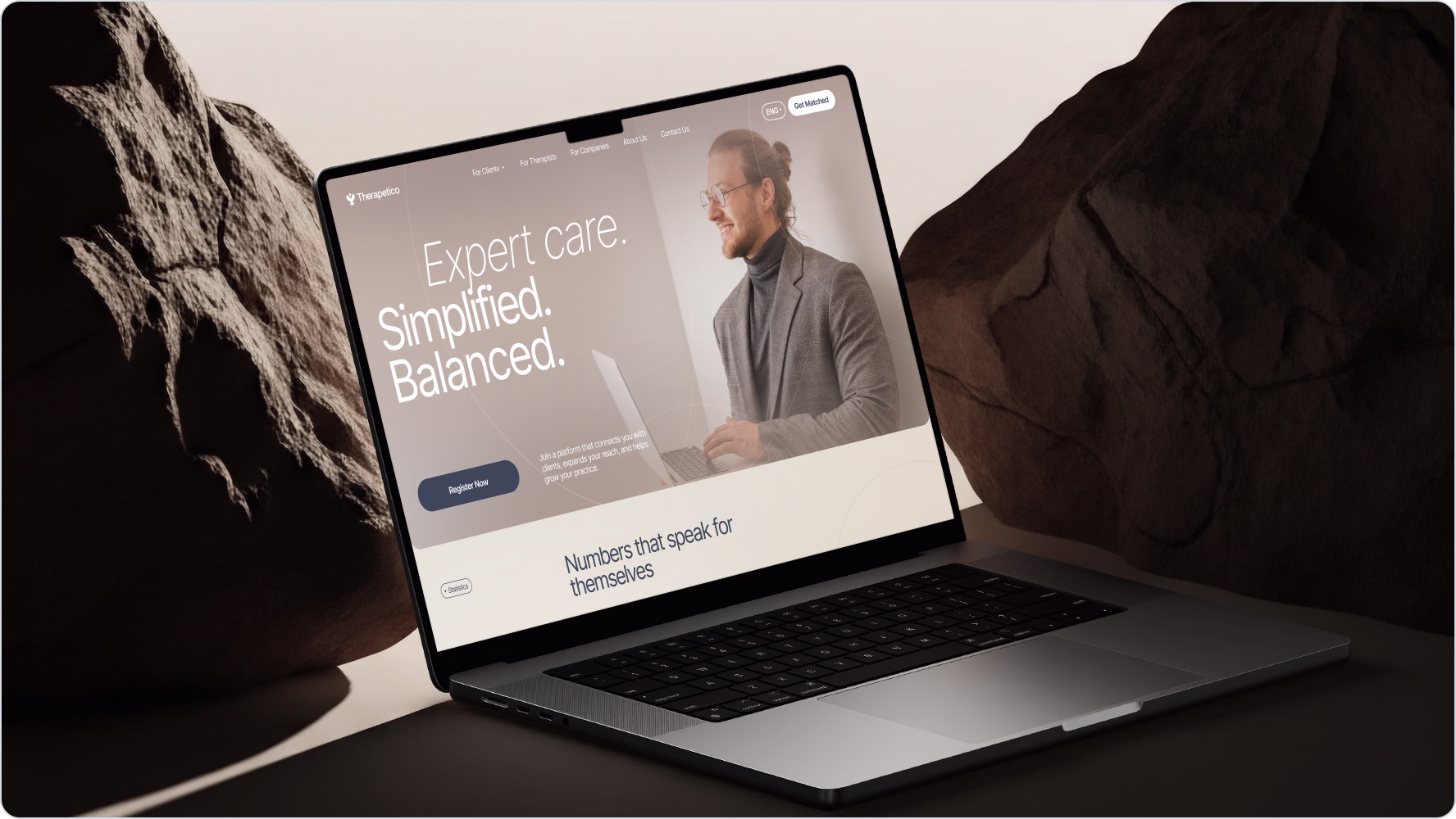 Mental health website interface with intuitive navigation