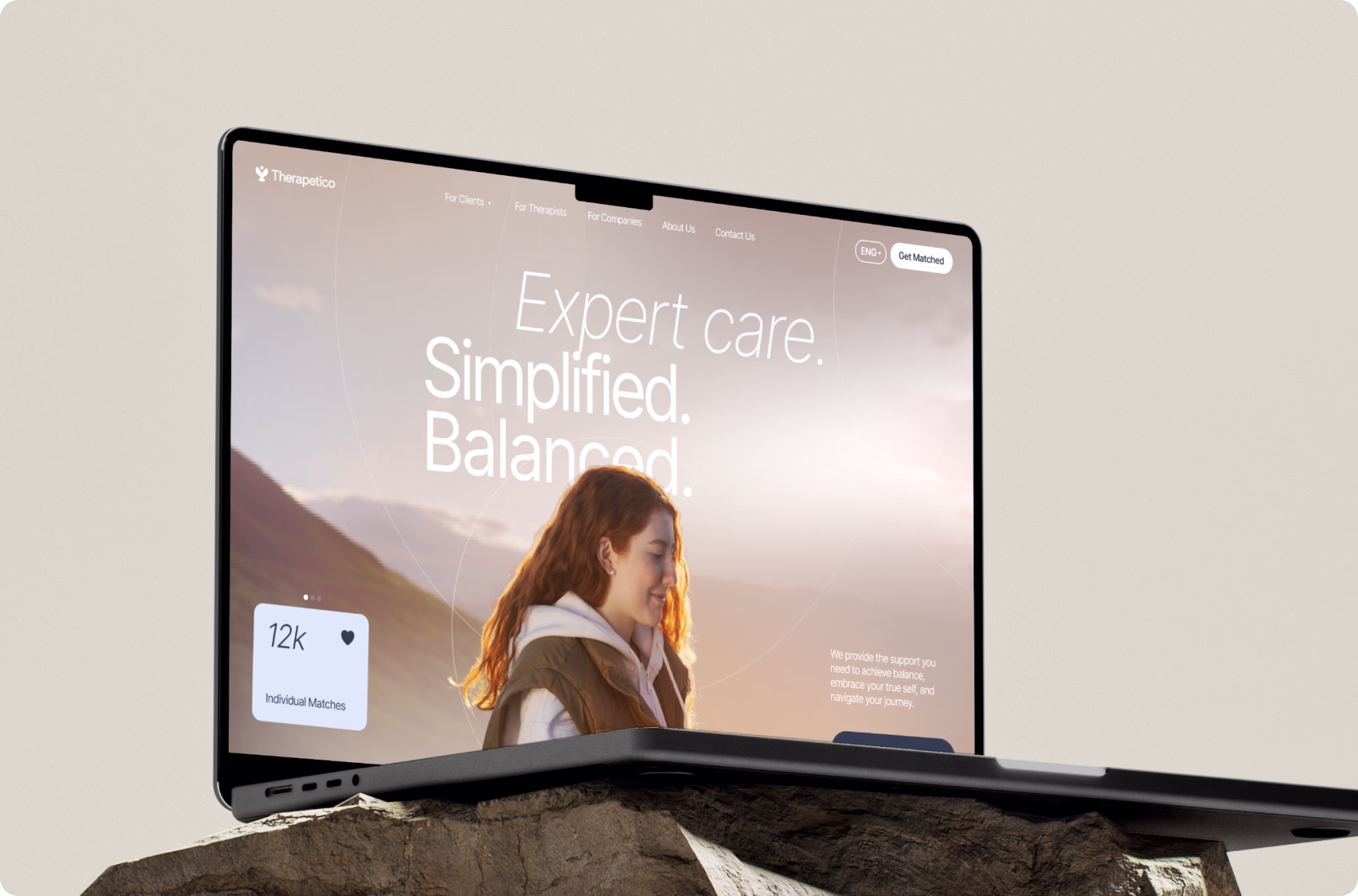 Online therapy platform with calming user experience