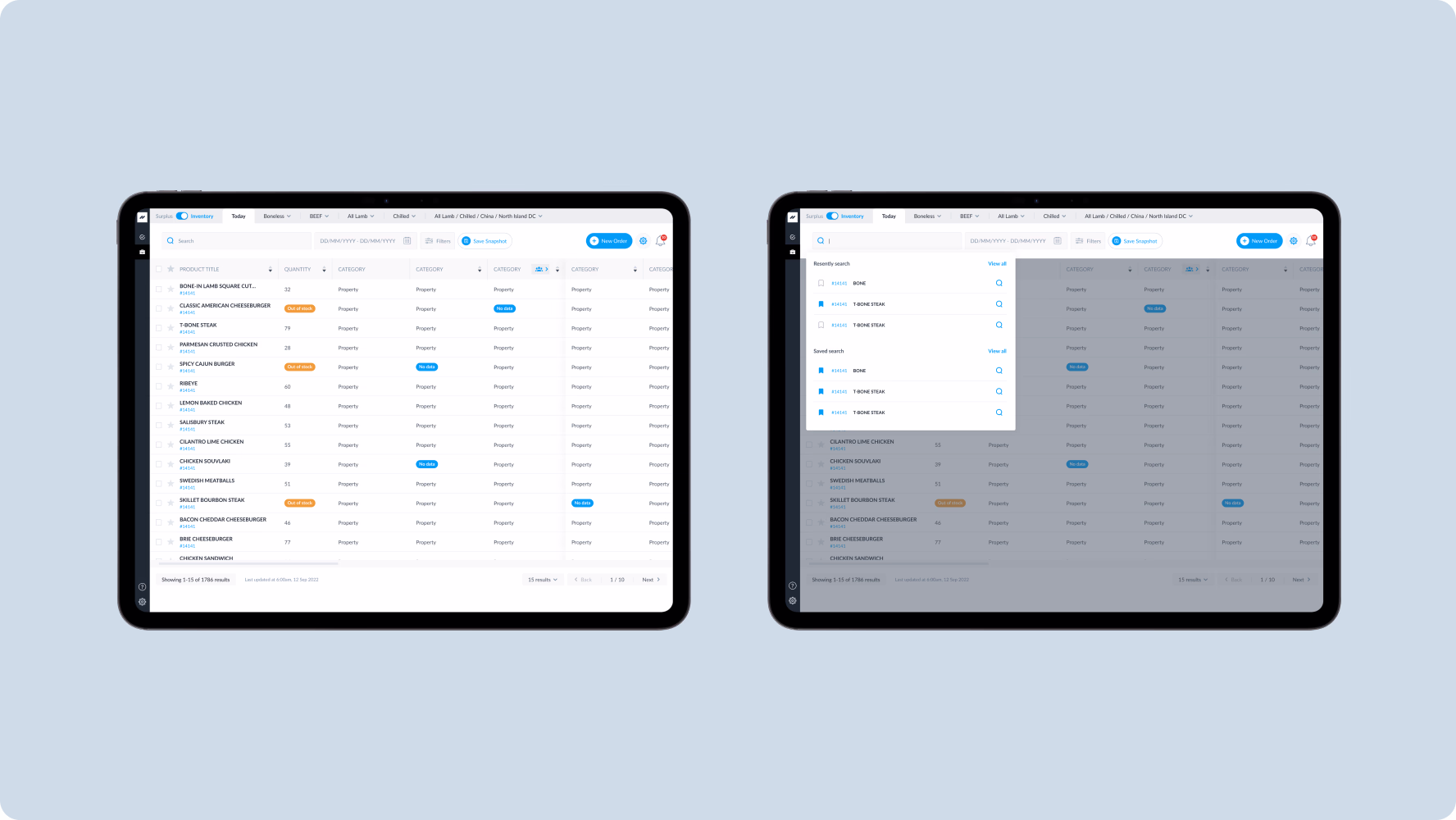 Snapshot-saving interface designed for inventory management system