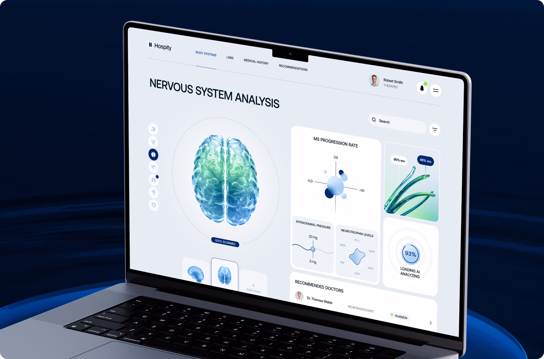 Healthcare AI dashboard designed for clinicians and patients