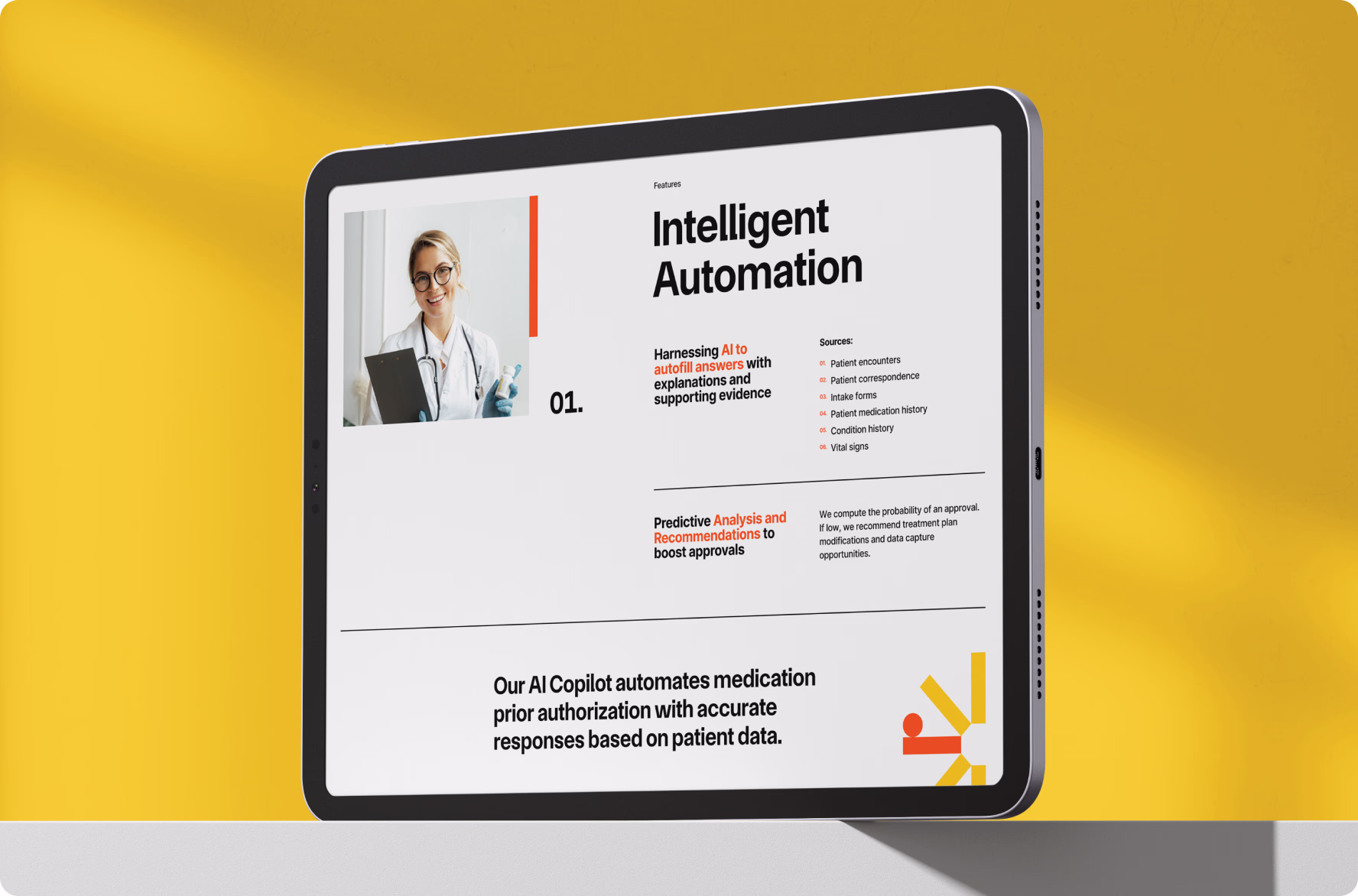Healthcare AI landing page with minimalist design
