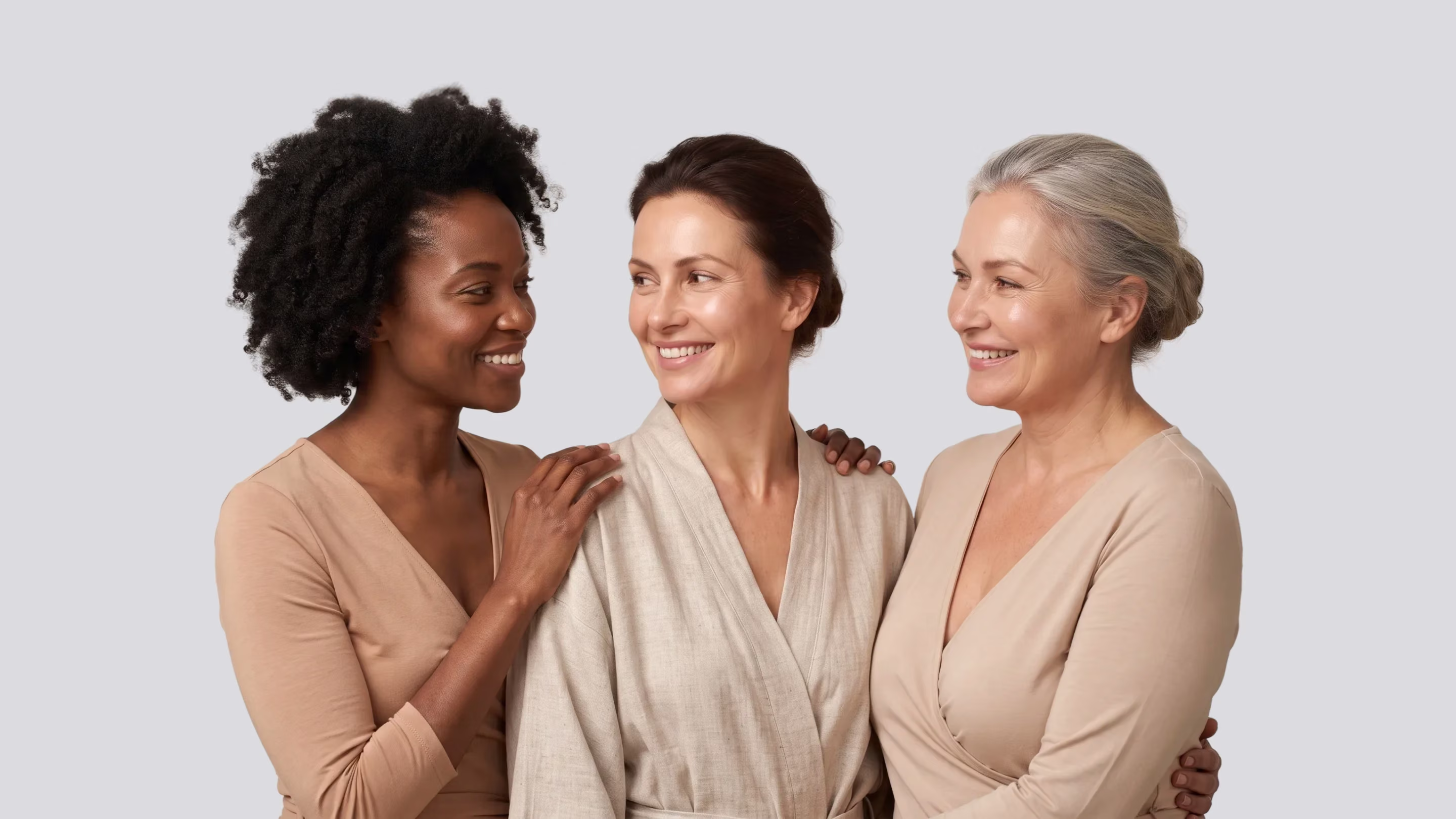 Three women of different ages together, the audience of the women’s health telehealth platform