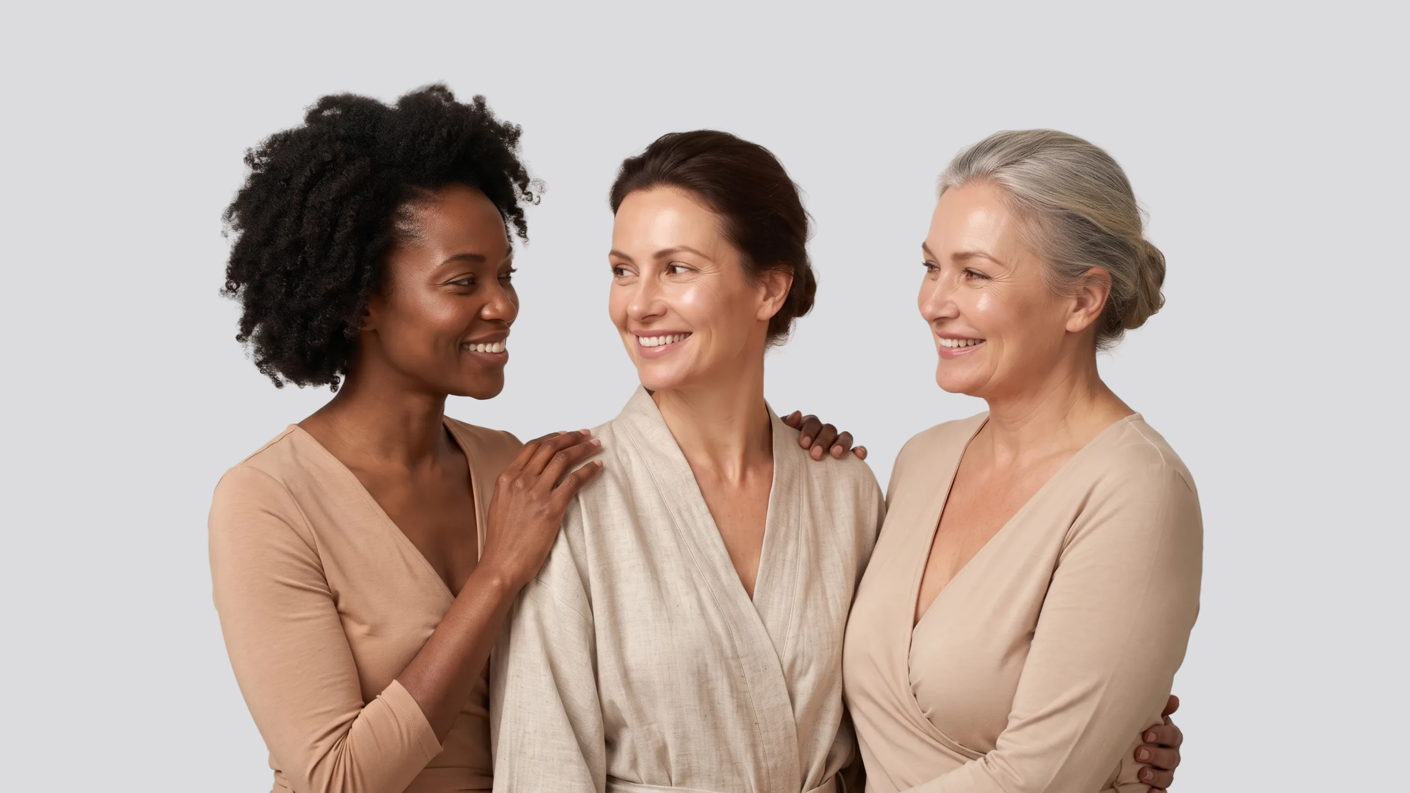 Three women of different ages together, the audience of the women’s health telehealth platform