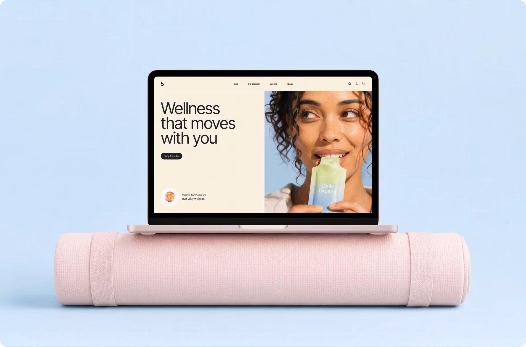 Liquid collagen e-commerce website design by Halo Lab shown on a laptop
