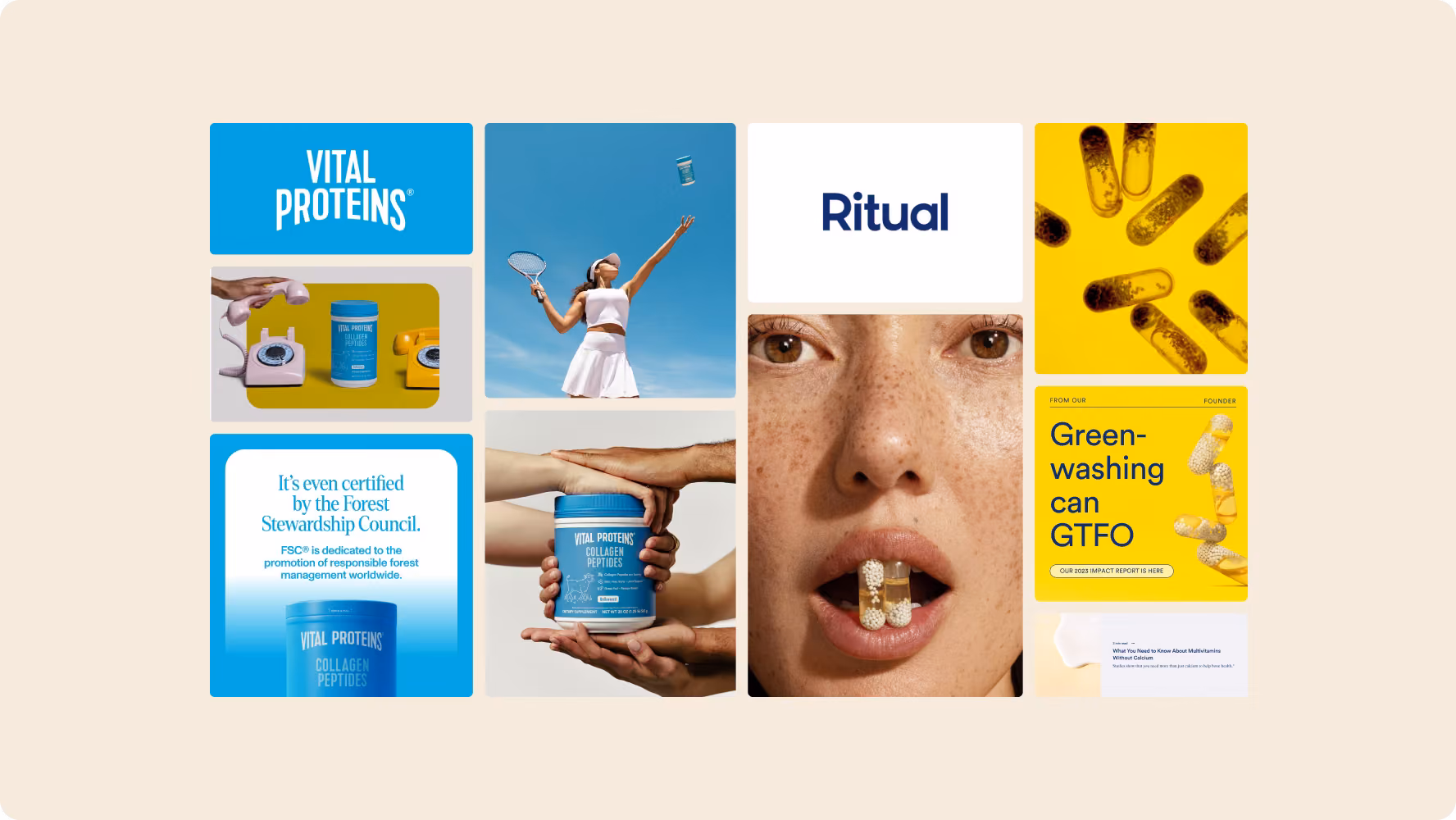 Competitor research moodboard for a supplement brand by Halo Lab