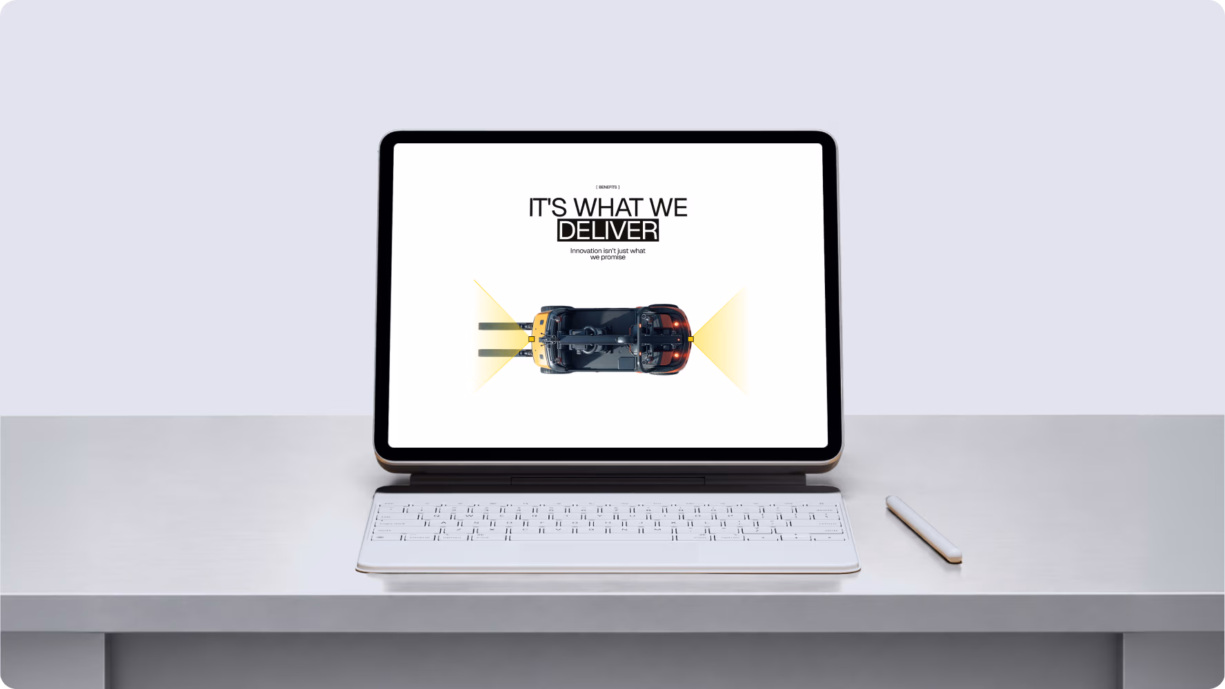 Animated SMAVOO website page on a tablet
