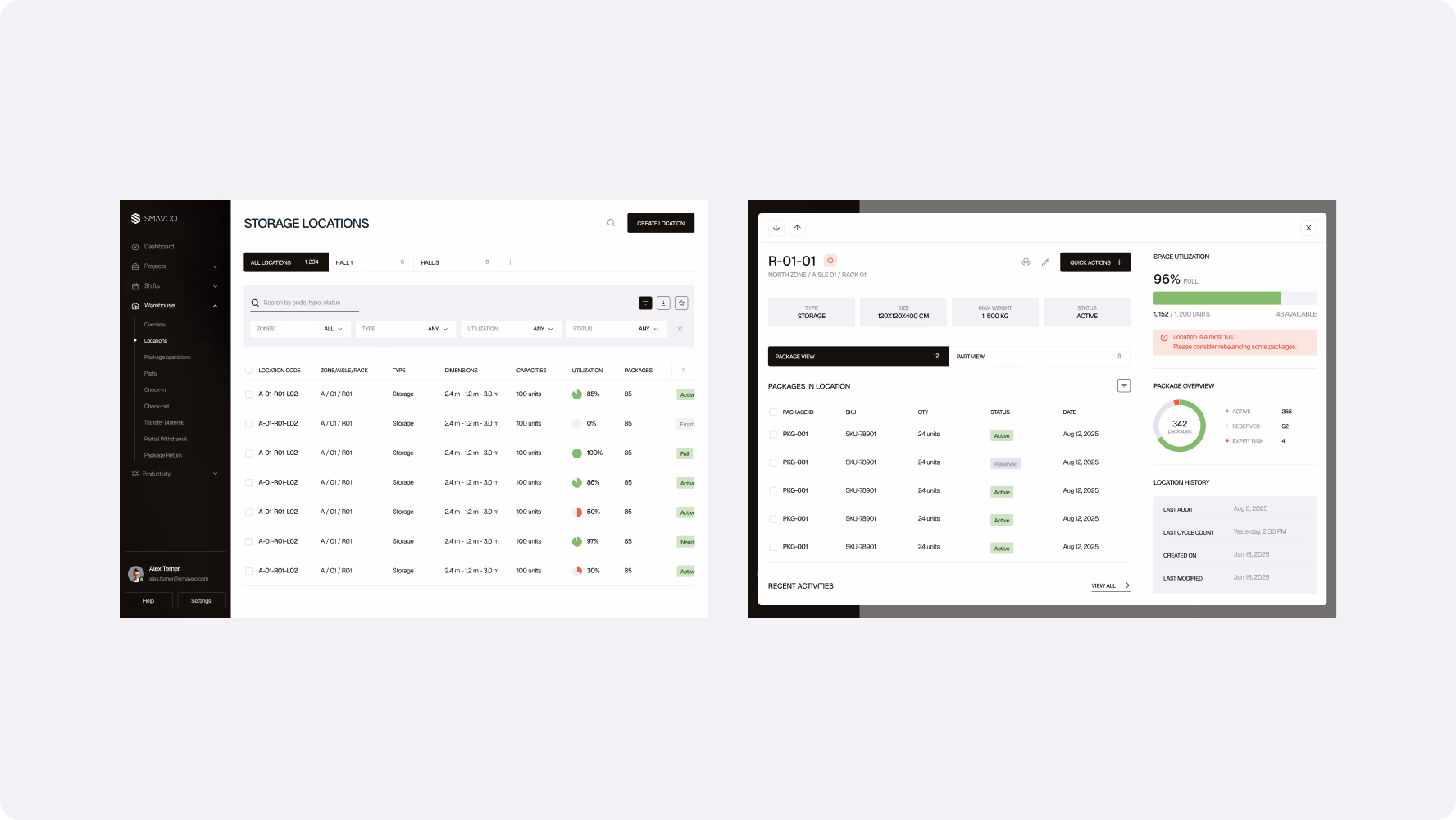 Two SMAVOO platform design concepts for storage locations