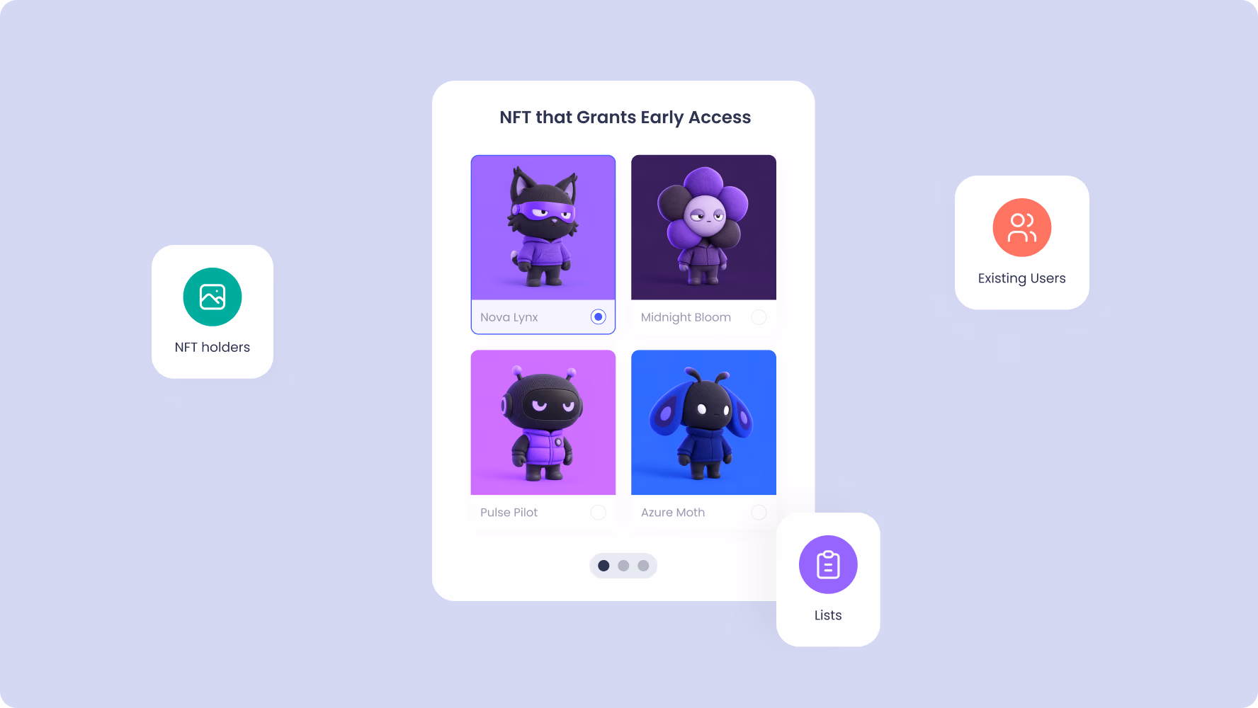 Chainstarters campaign flow granting NFT holders early access