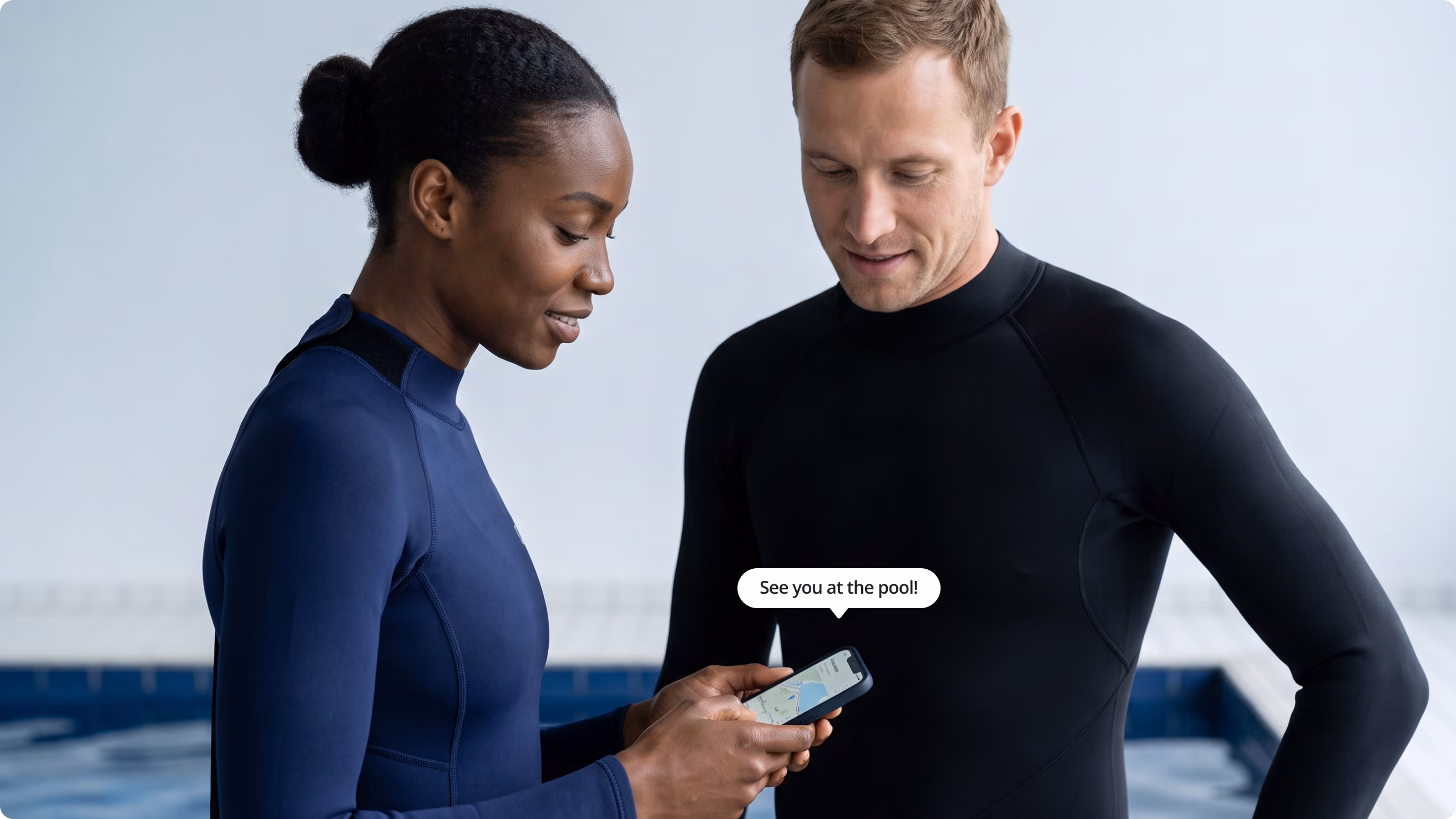 Swim coaches using the Commit Swimming mobile app