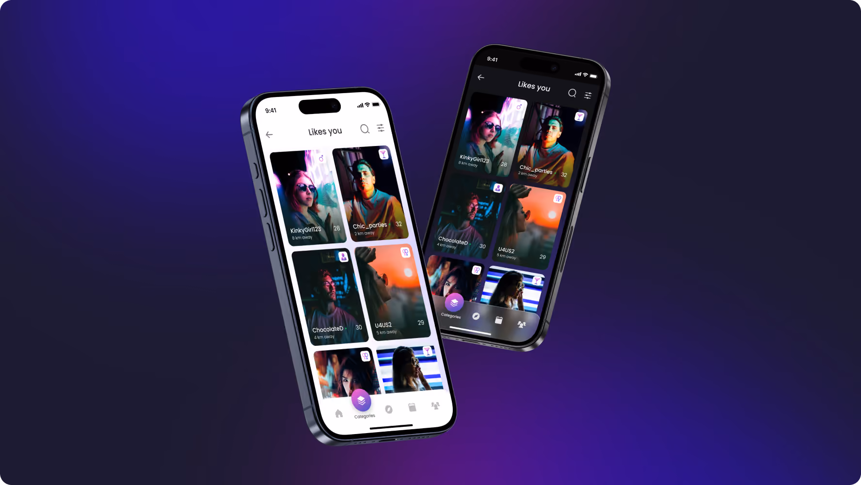 Playful Pineapple dating app UI design
