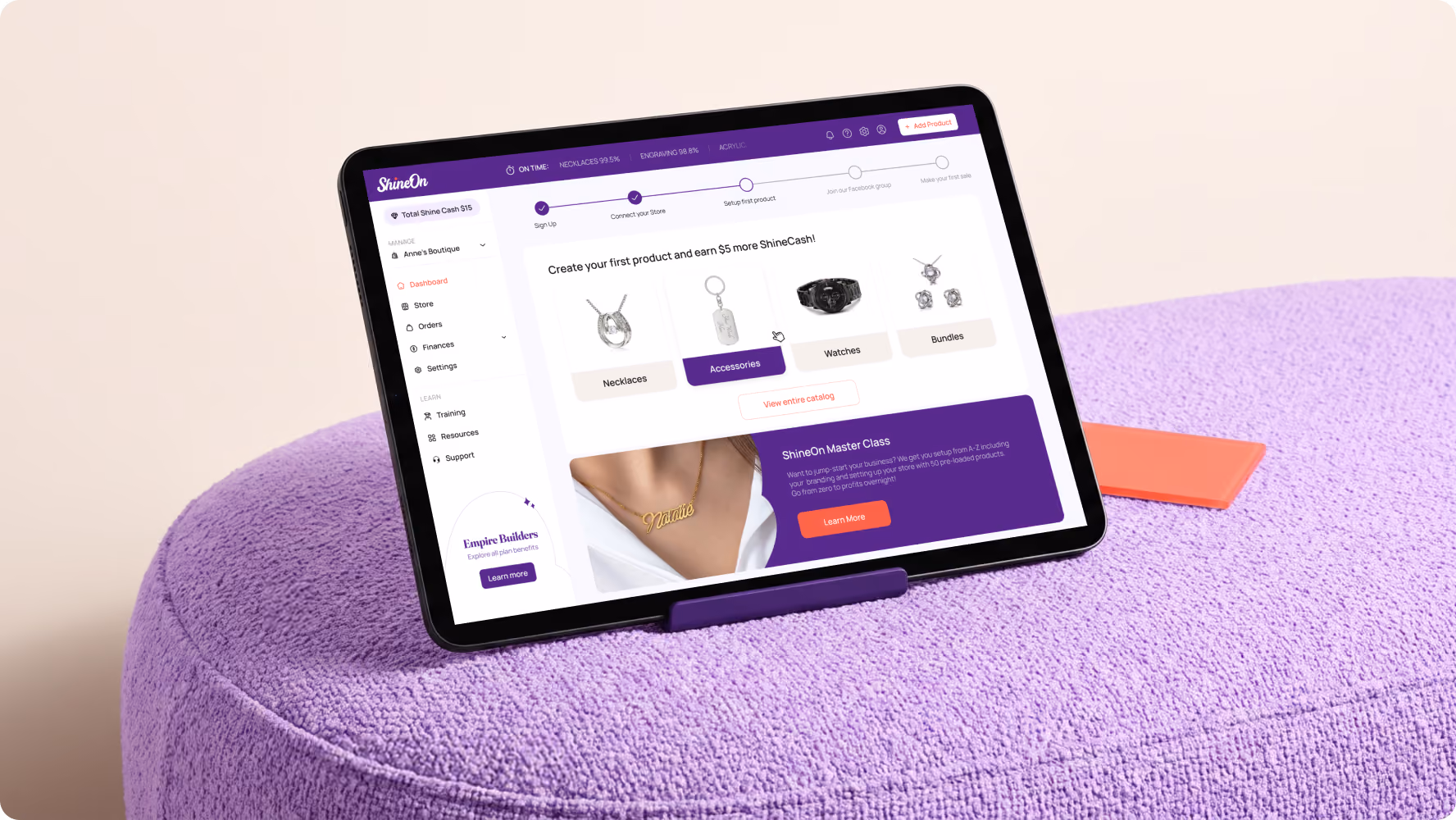 Merchant app UI design for a print-on-demand platform