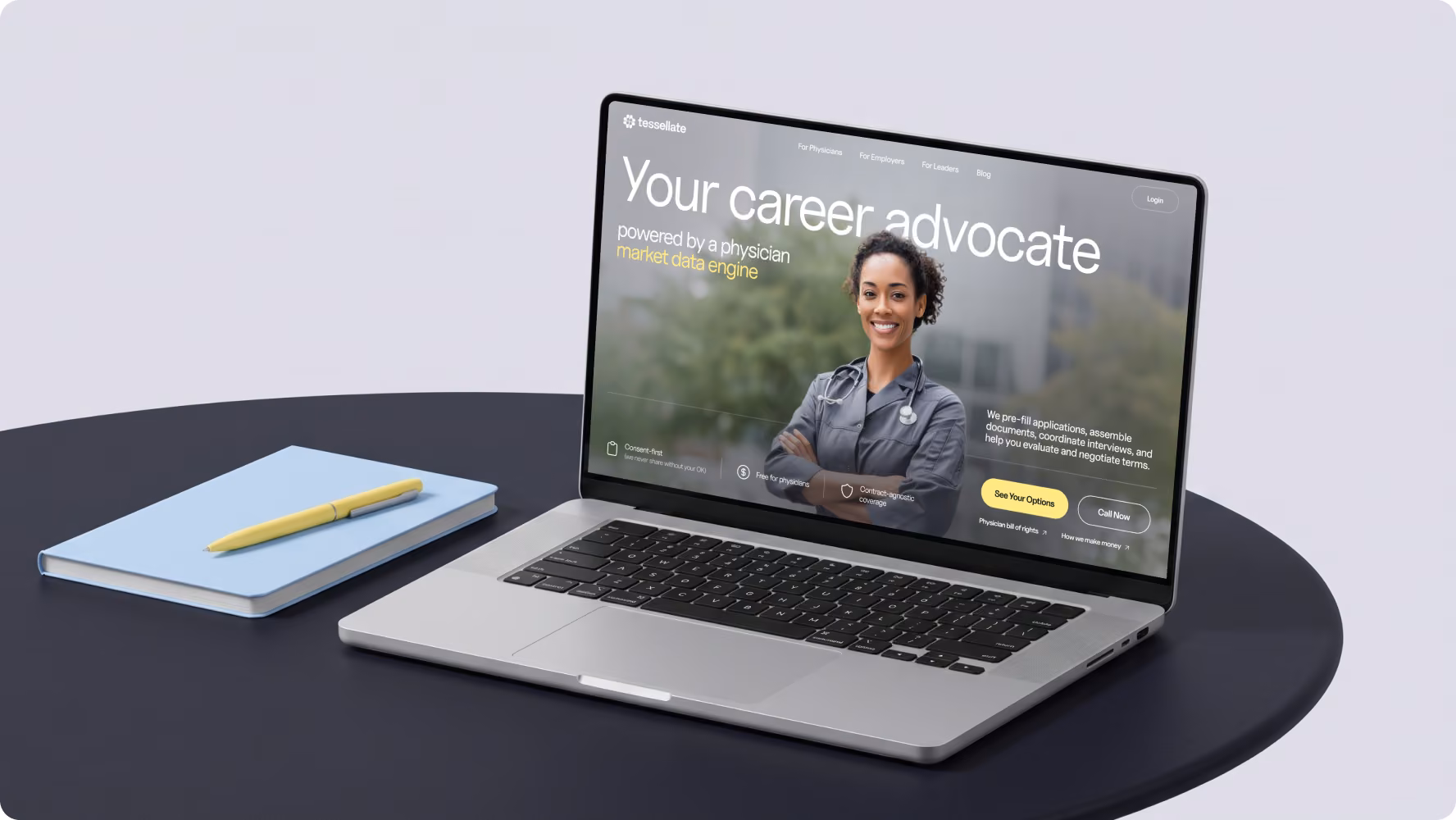 Tessellate healthcare website UI design