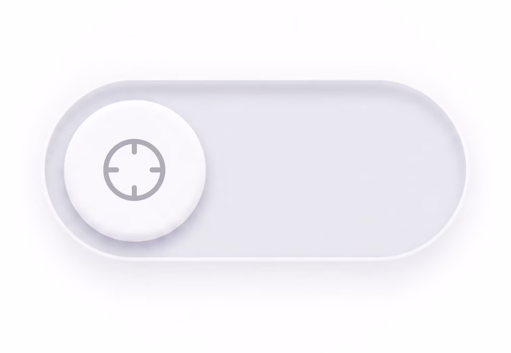 A switched-off toggle with a targeting icon on the handle