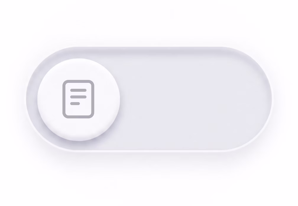 A switched-off toggle with a document icon on the handle