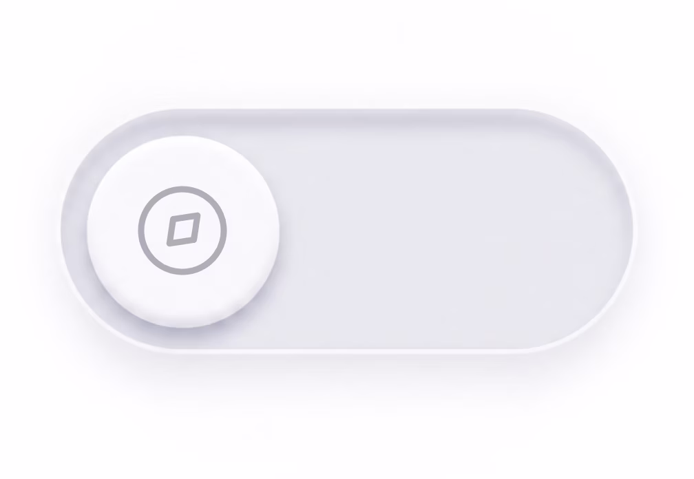 A switched-off toggle with a stop icon on the handle