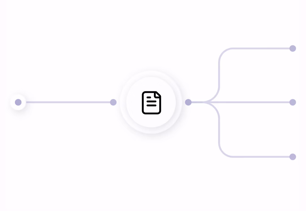 A single document branching out to three separate endpoints