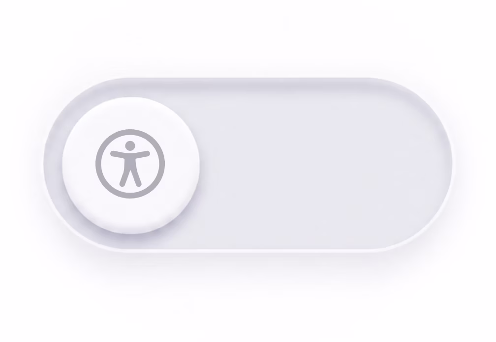 A switched-off toggle with an accessibility icon on the handle