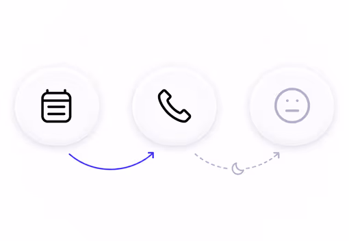 A calendar slot crossed by a telephone handset
