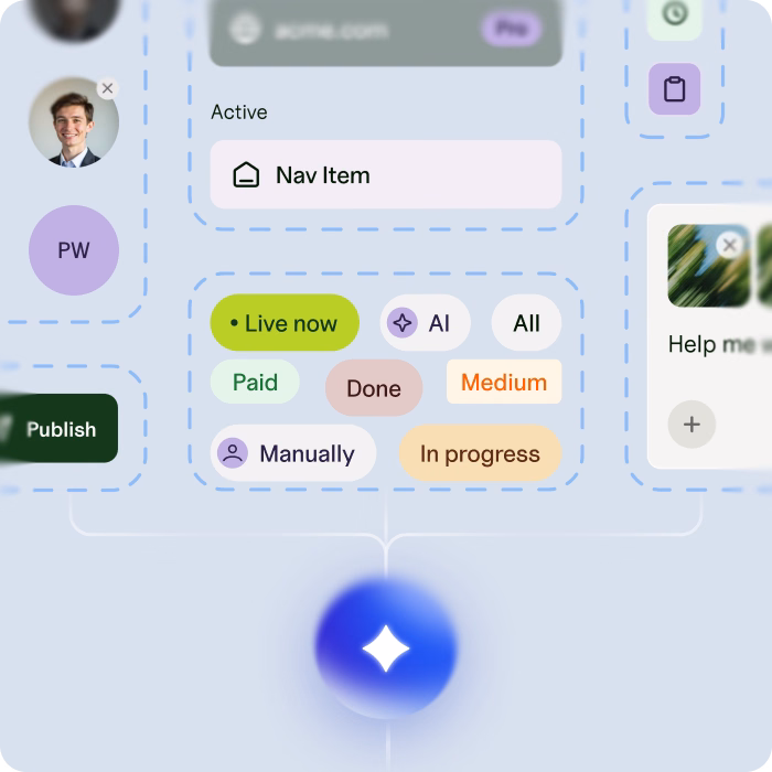 Interface components and states assembled with AI