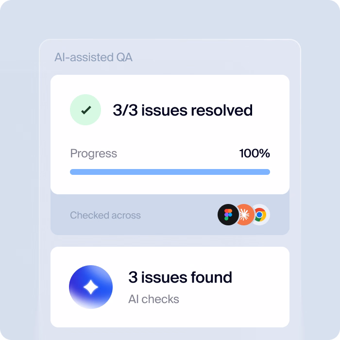 AI-assisted QA reporting three resolved issues