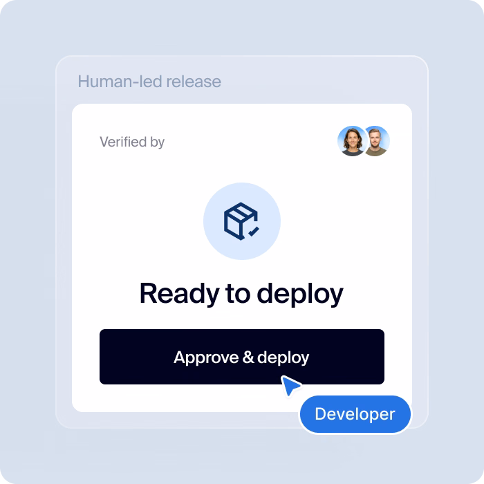 Human-led release waiting for approval to deploy