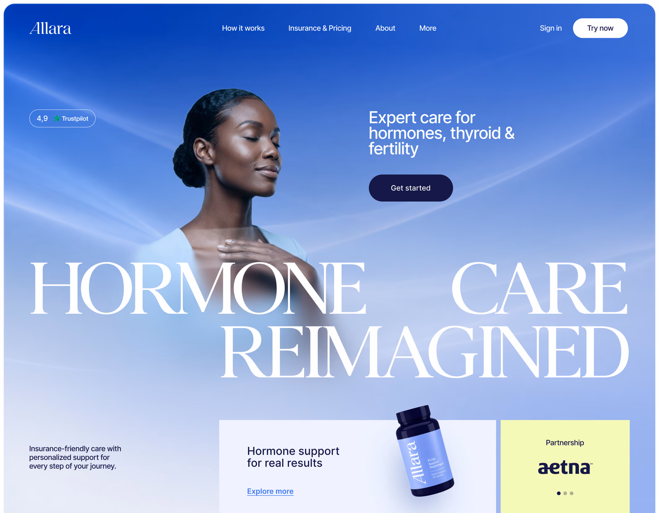 Hormone care website design
