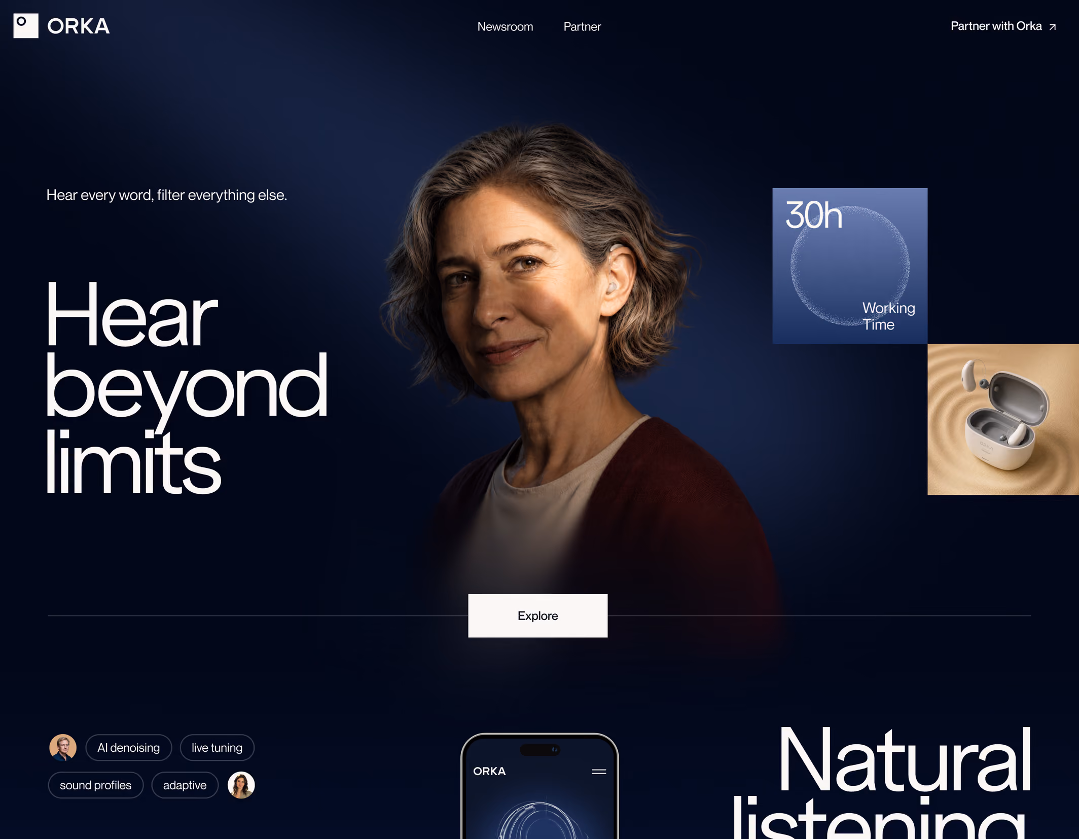 Hearing technology website design