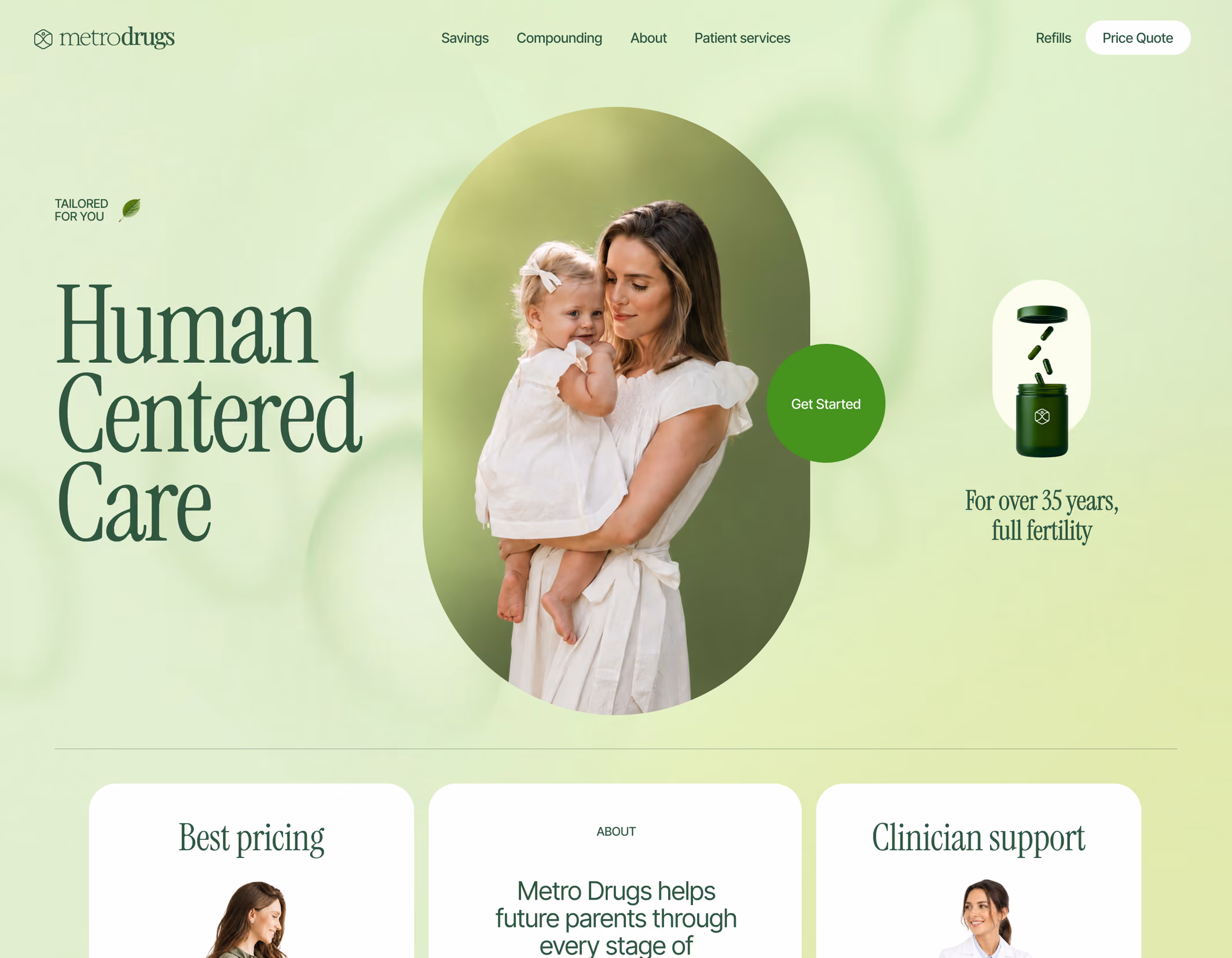 Fertility care website design