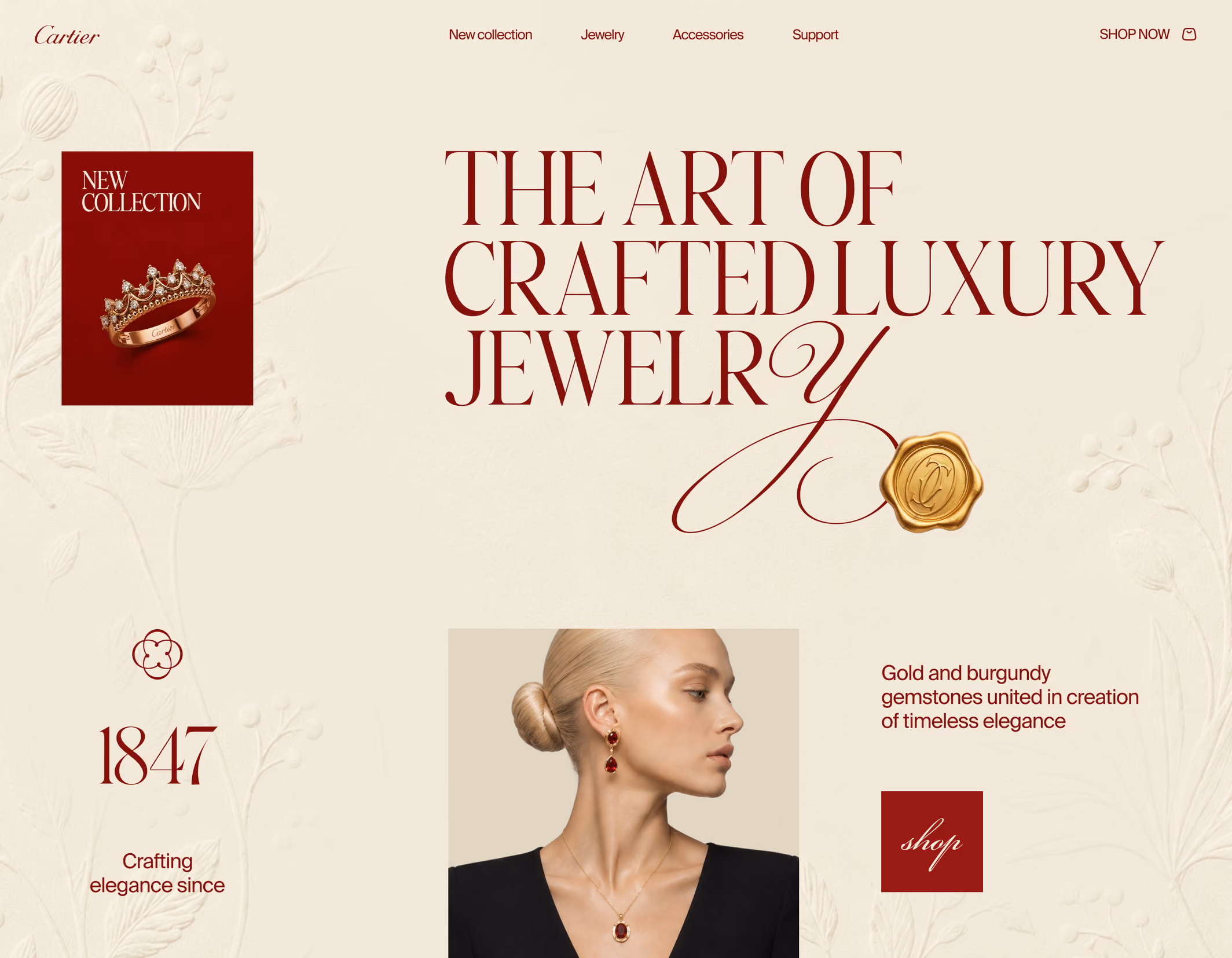 Luxury jewelry website design