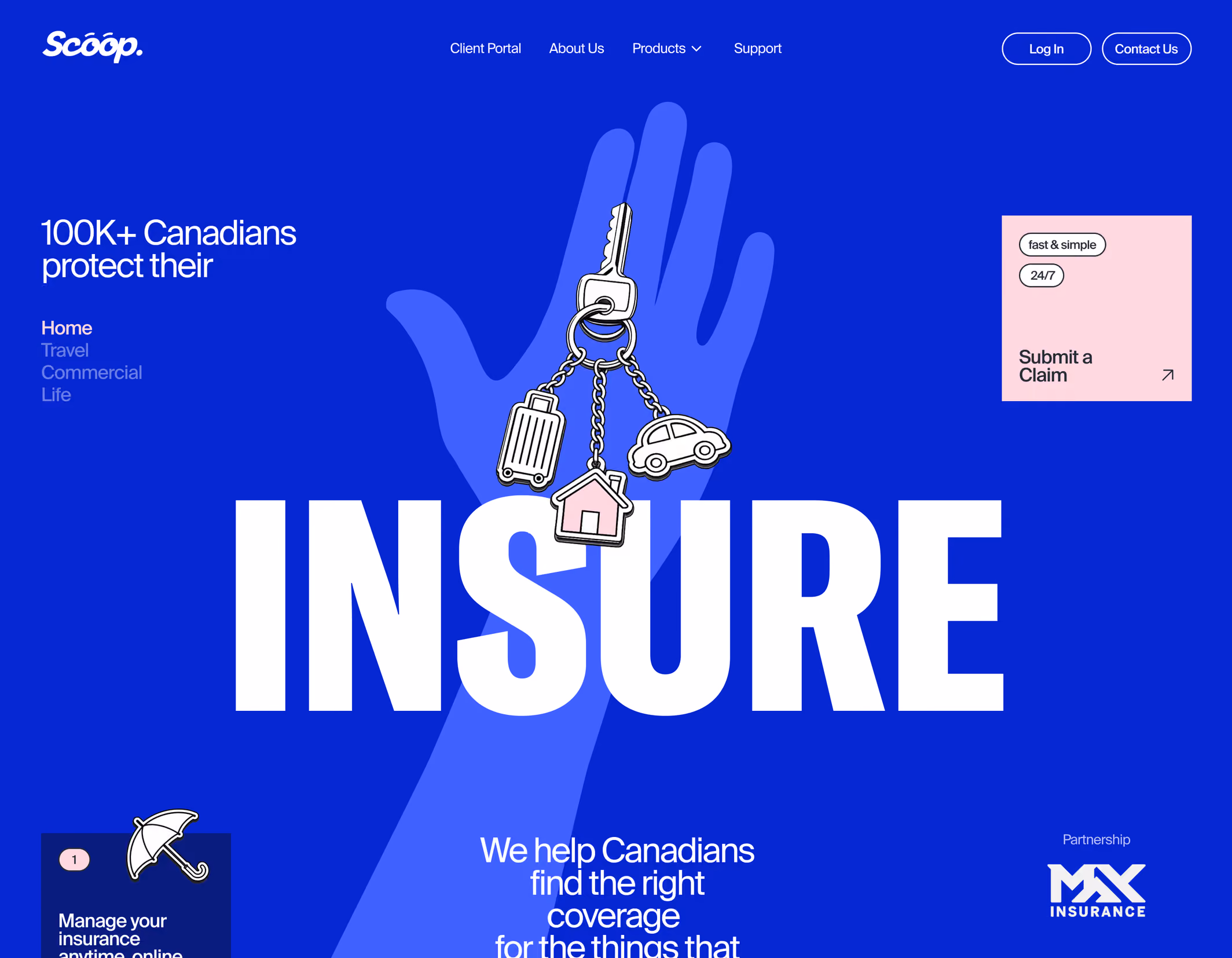 Home insurance website design