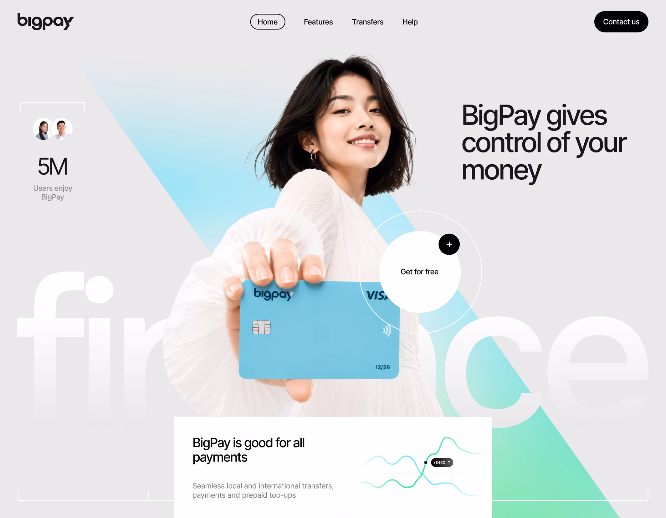 Fintech payments website design