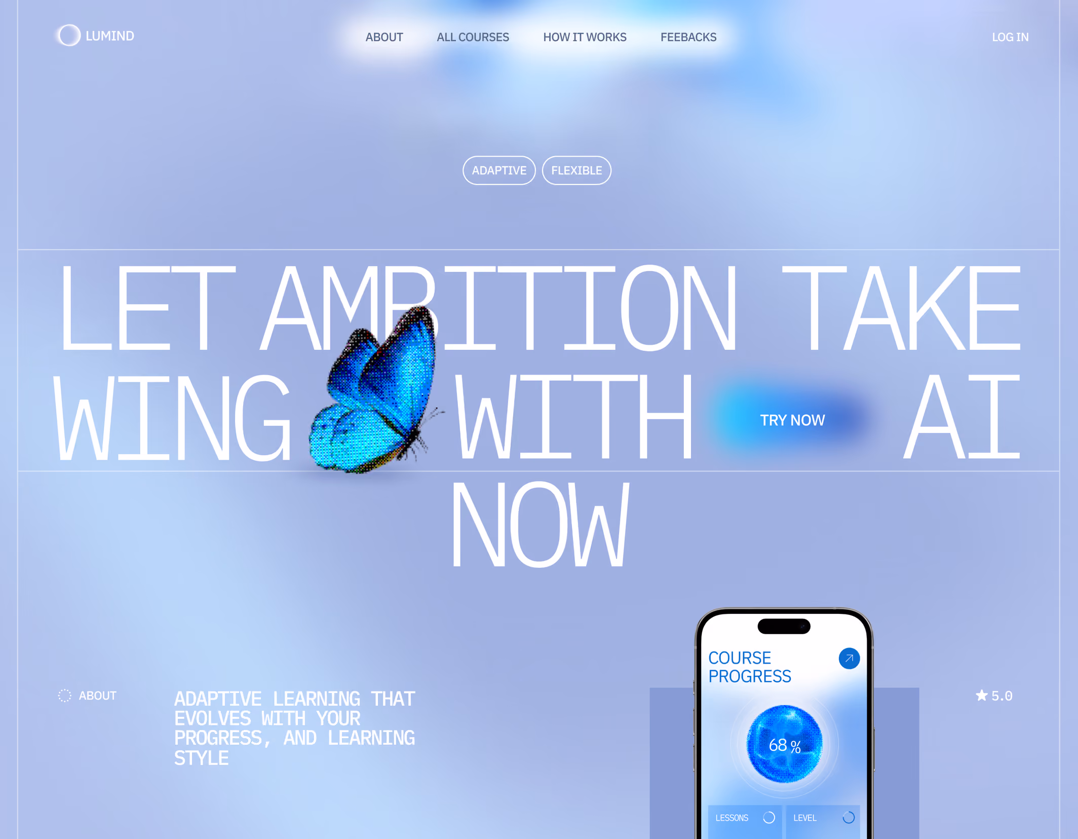 AI learning platform website design