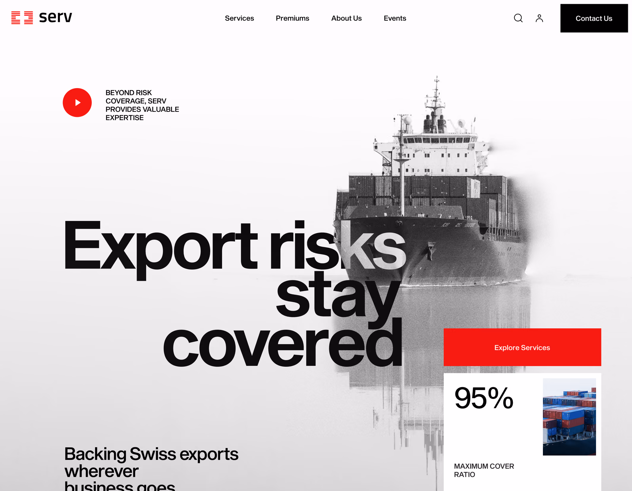 Export insurance website design
