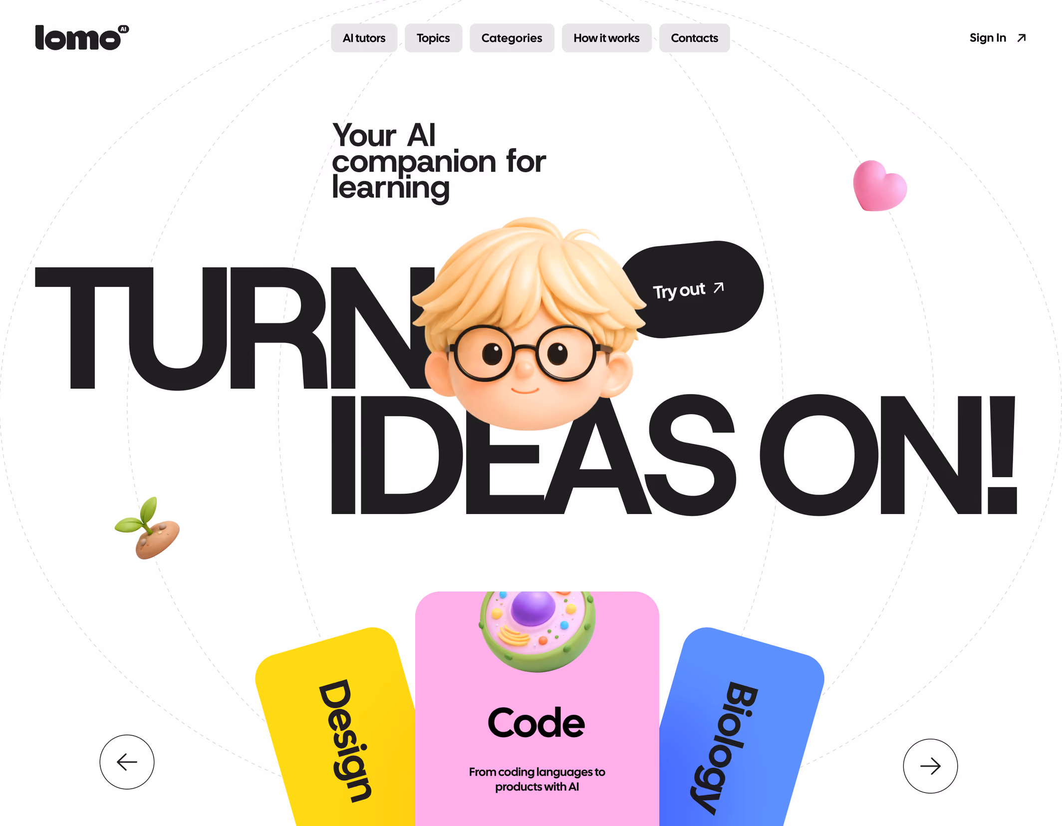 AI learning companion website design